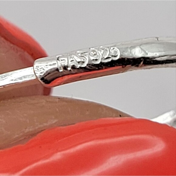 Filigree Open Work Heart Sterling Silver Earrings - Picture 6 of 6